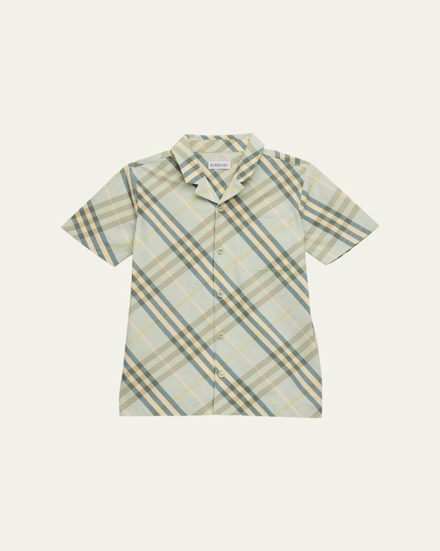 Boy's Check-Print Button Down Shirt, Size 3-14